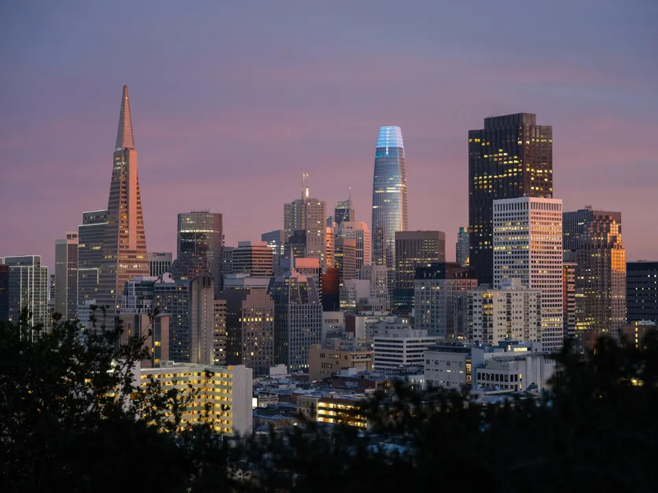 San Francisco skyline at dusk